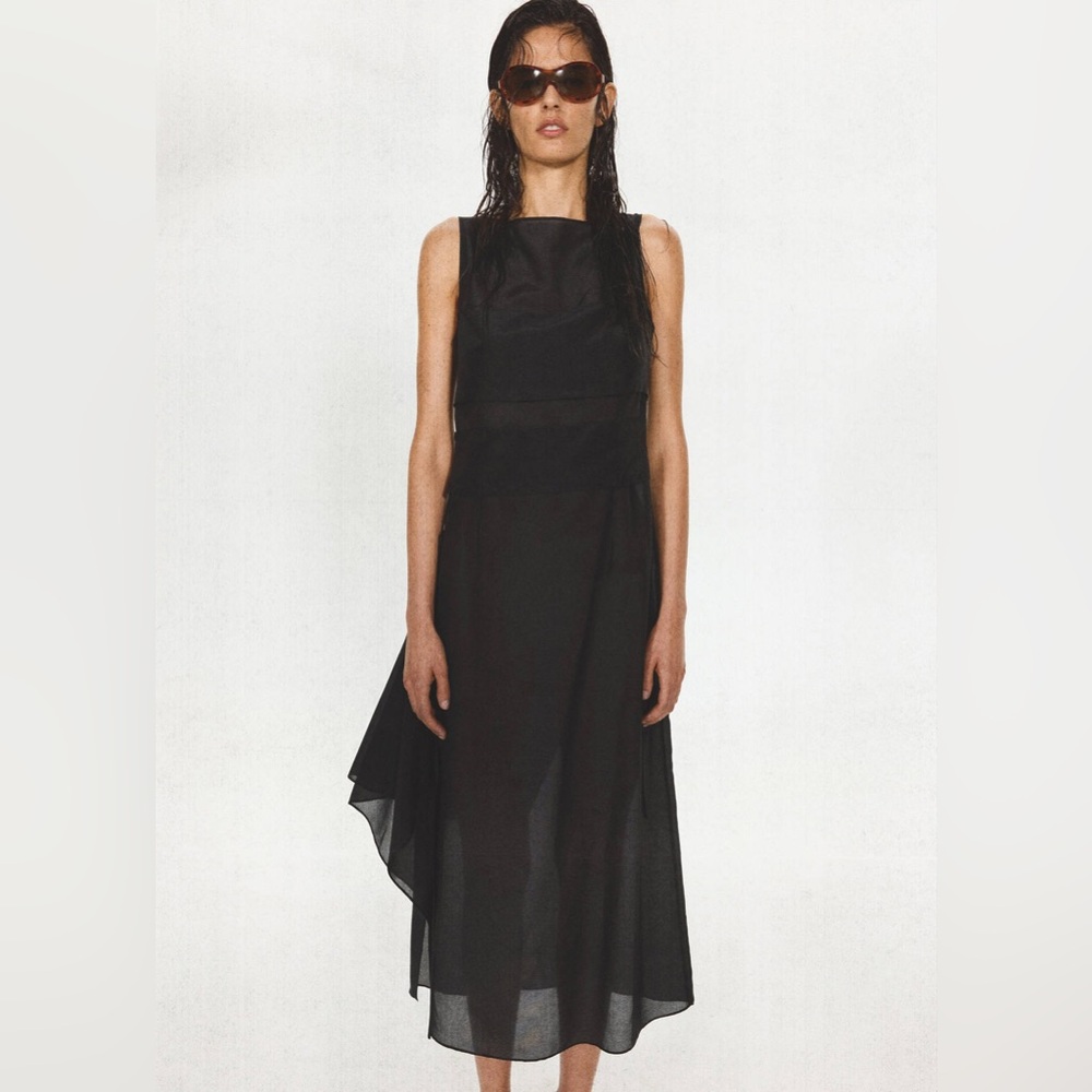 NWT Eckhaus Latta x MANGO Semi-Sheer Paneled Overlay Dress - Picture 1 of 14